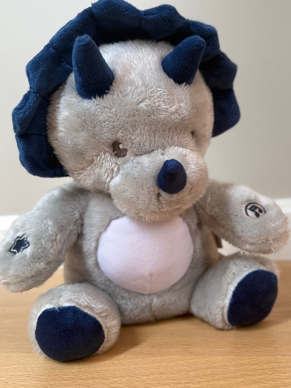 Dreamgro Plush Dinosaur– Gray & Navy – Interactive/Working